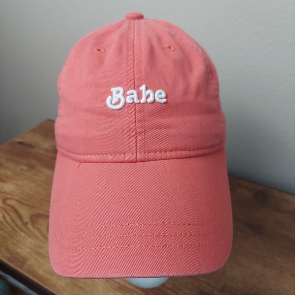 American Eagle ‘Babe’ Embroidered Baseball Hat Adjustable Women’s Y2K Cap Peach - Picture 5 of 7
